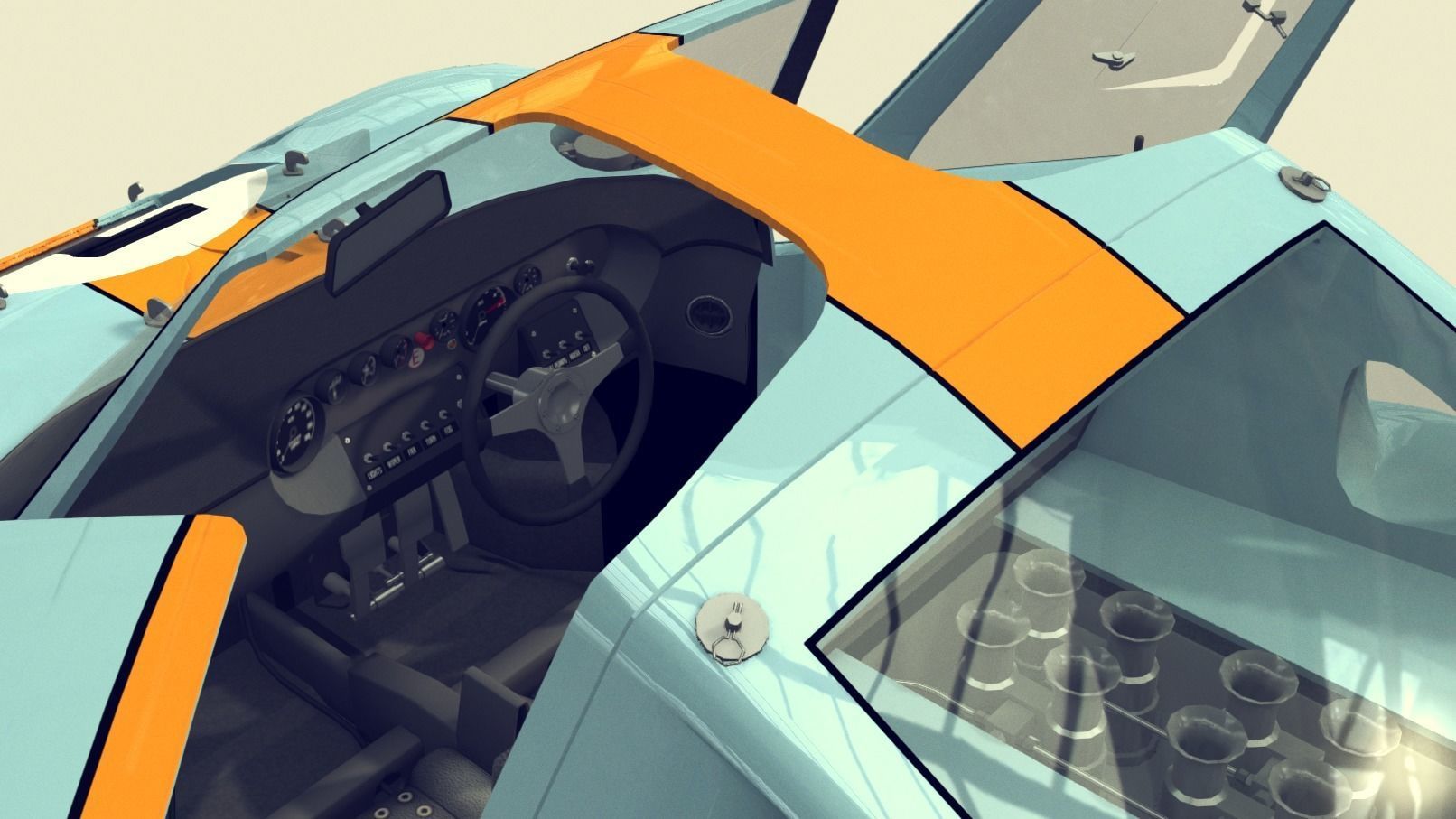 Cartoon Prototype Car Low-poly 3D model_2