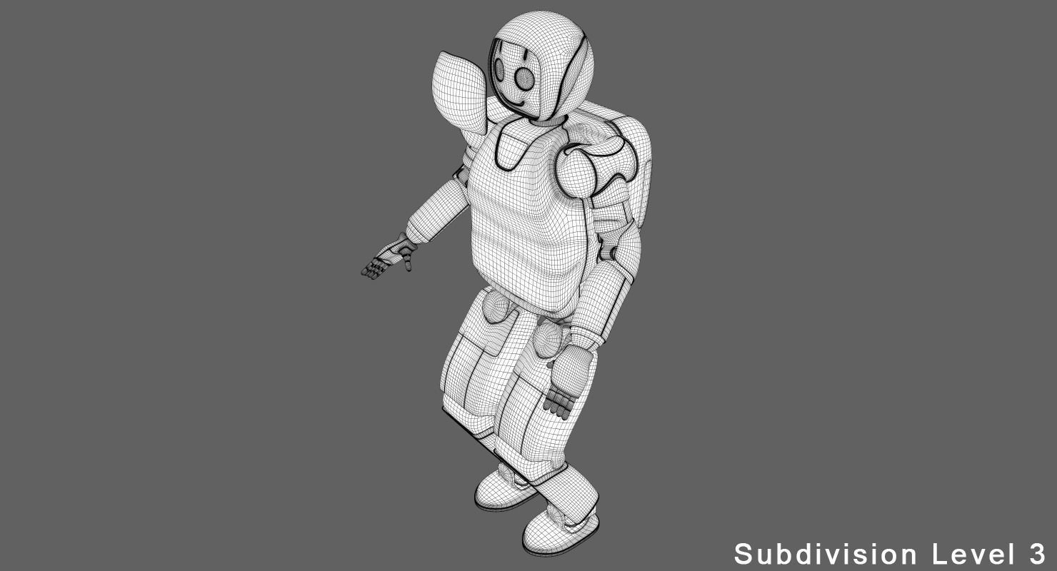 Asimo Robot Low-poly 3D model_7