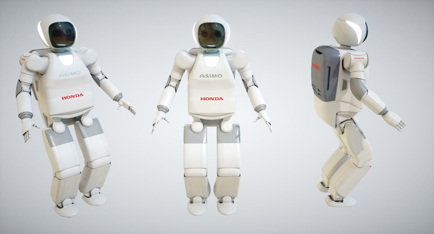 Asimo Robot Low-poly 3D model_2