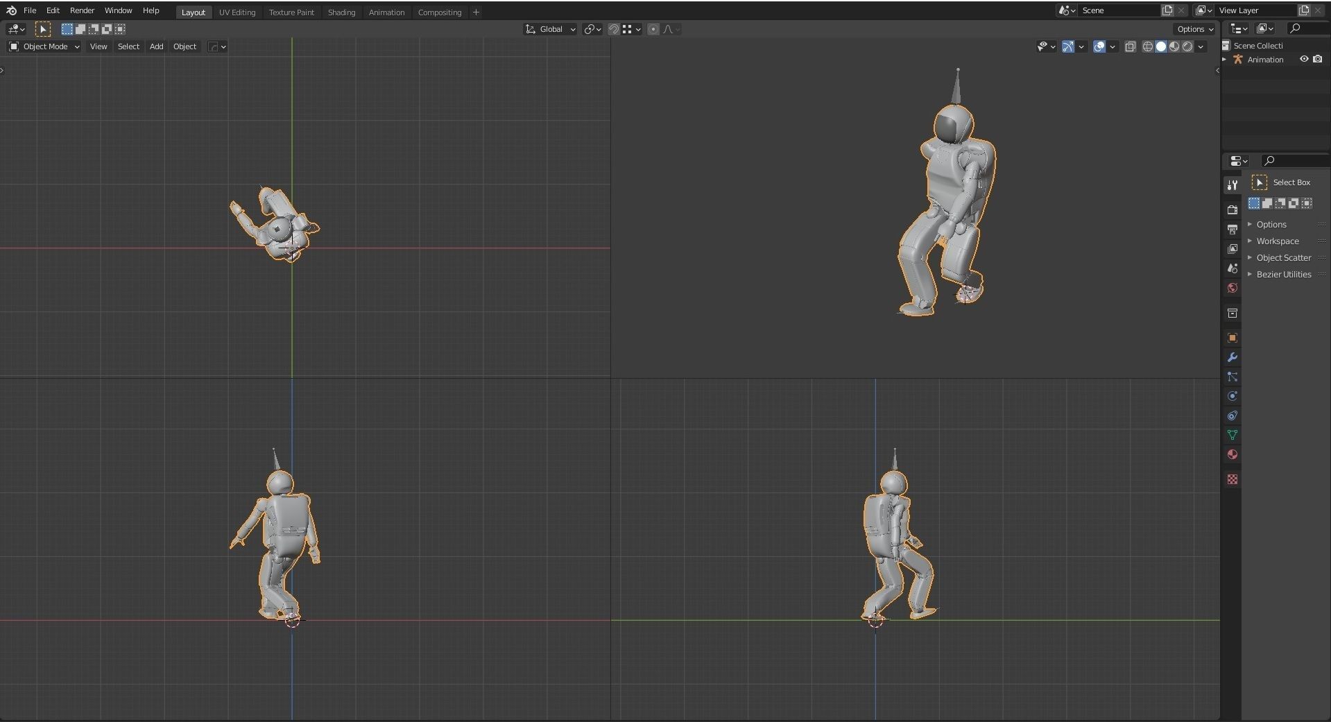 Asimo Robot Low-poly 3D model_5