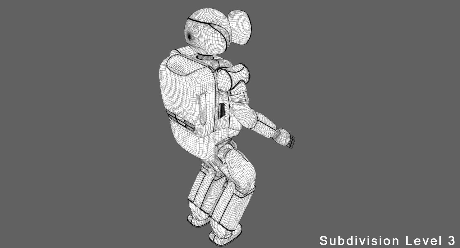 Asimo Robot Low-poly 3D model_9