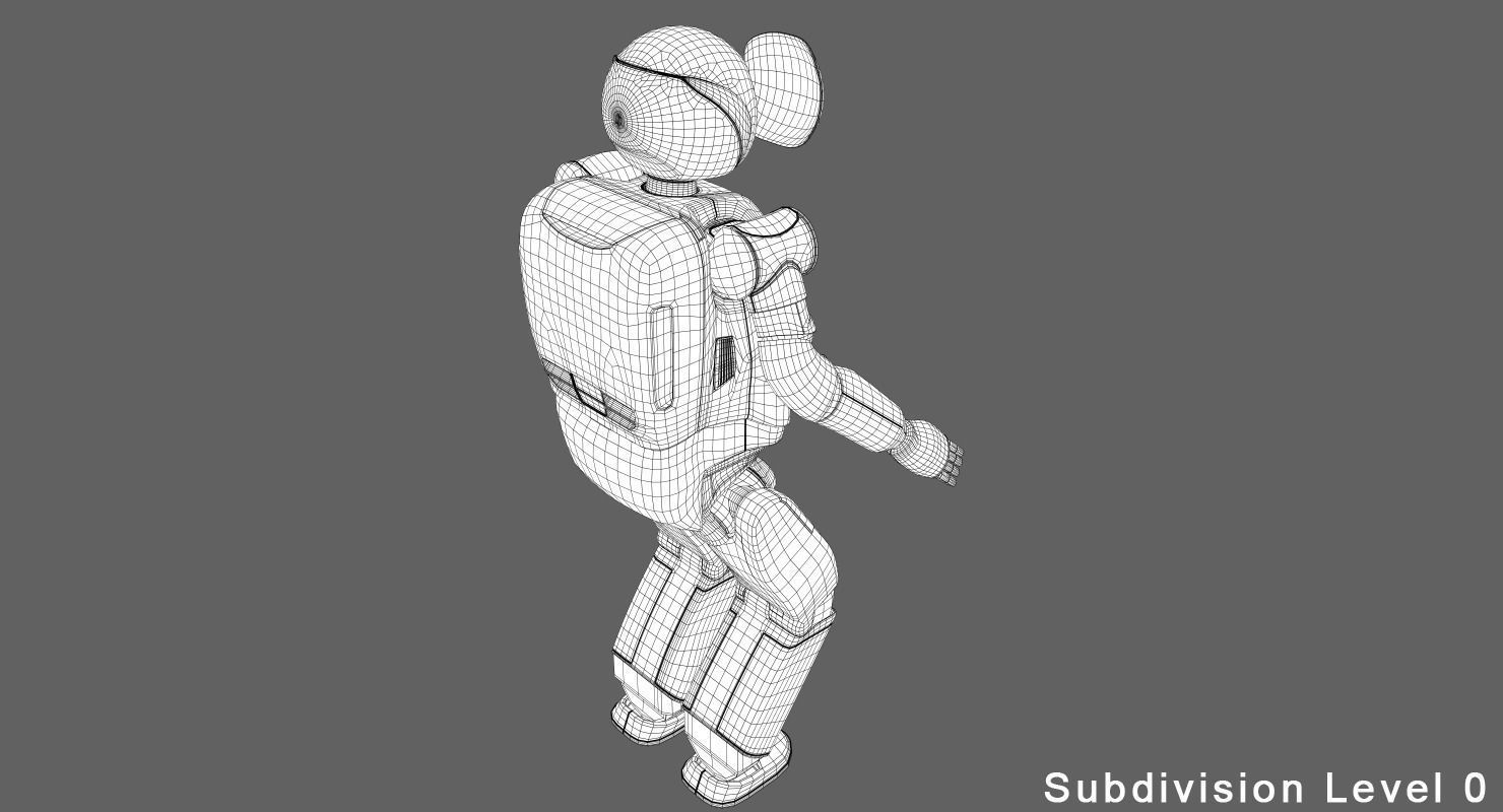 Asimo Robot Low-poly 3D model_8