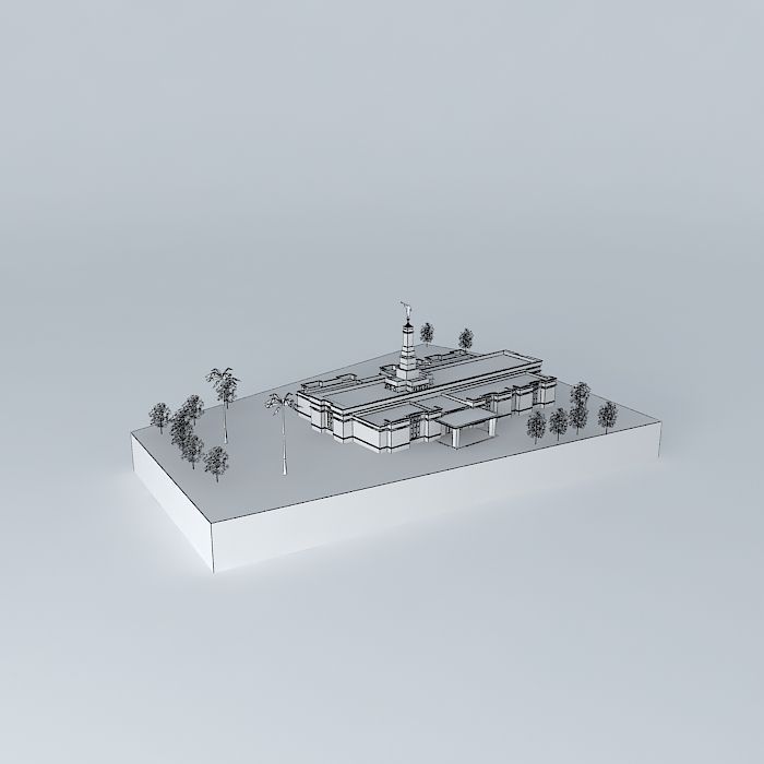 LDS Temple Asuncion Paraguay Templo Mormon Free 3D model_4