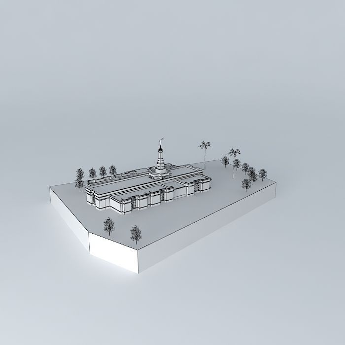 LDS Temple Asuncion Paraguay Templo Mormon Free 3D model_3