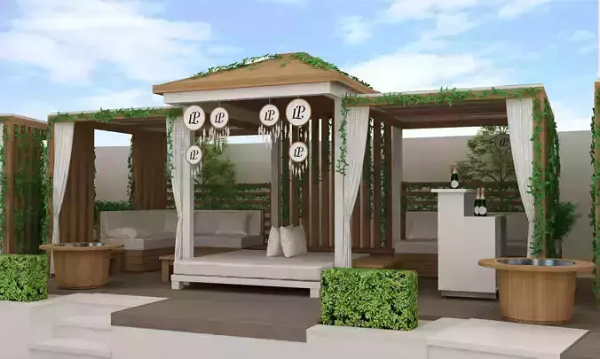 beach side Kiosk  pergola design