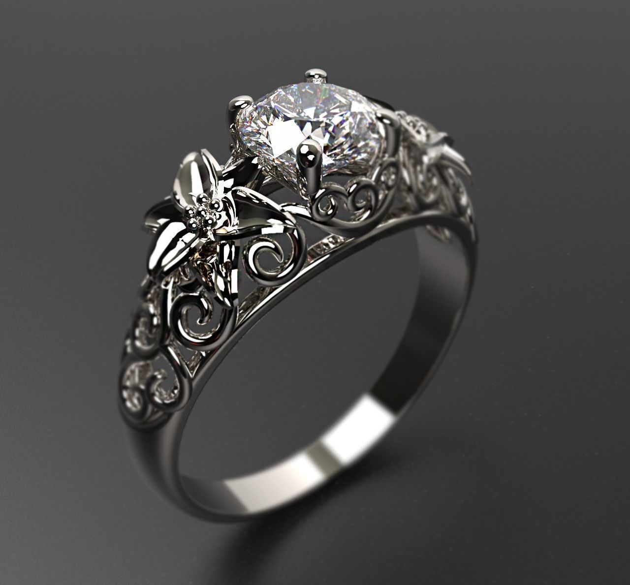 Filigree Ring 001 3D print model_8