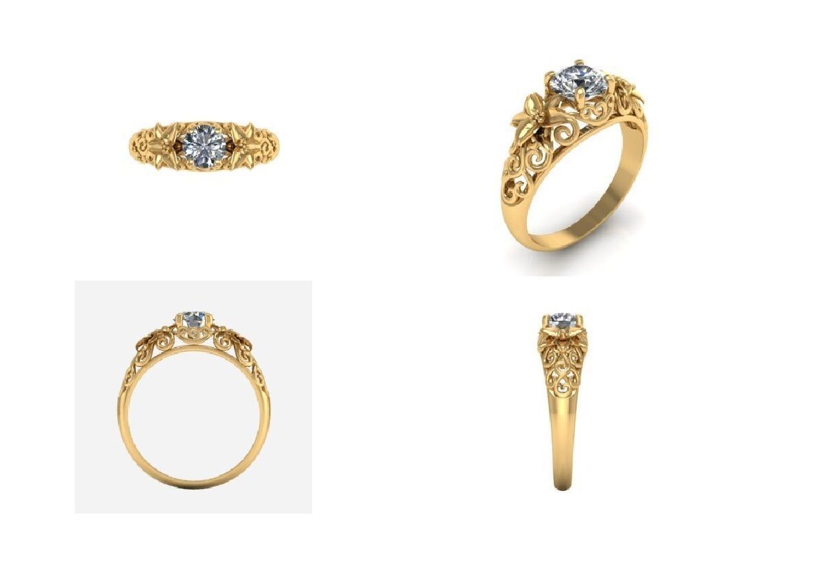 Filigree Ring 001 3D print model_2