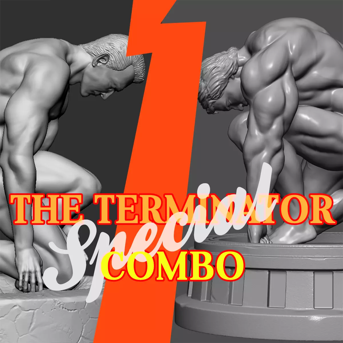 Special Combo The Terminator Statue  3D print model_0