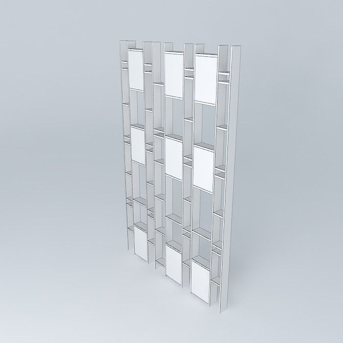 Modern Bookshelf Free 3D model_4