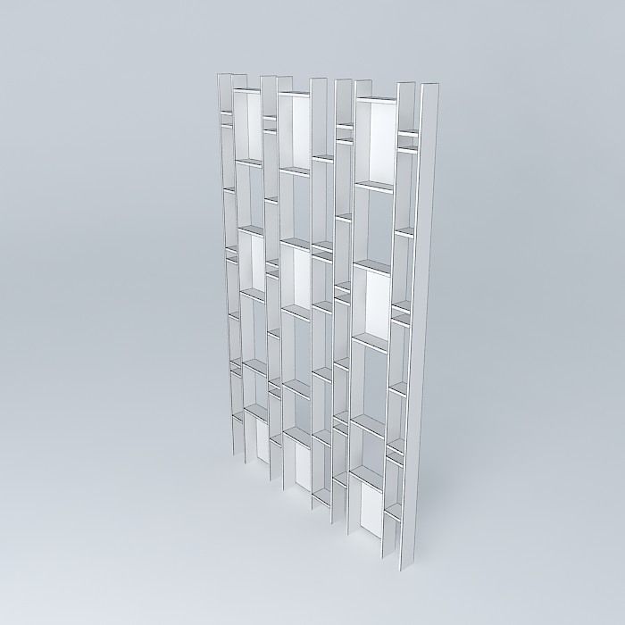 Modern Bookshelf Free 3D model_3