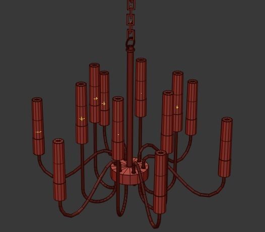 Loft Tube Chandelier 10 3D model_8
