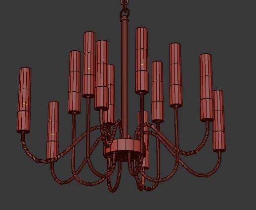 Loft Tube Chandelier 10 3D model_1