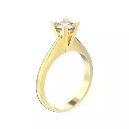 Simple classic engagement solitaire ring with diamond