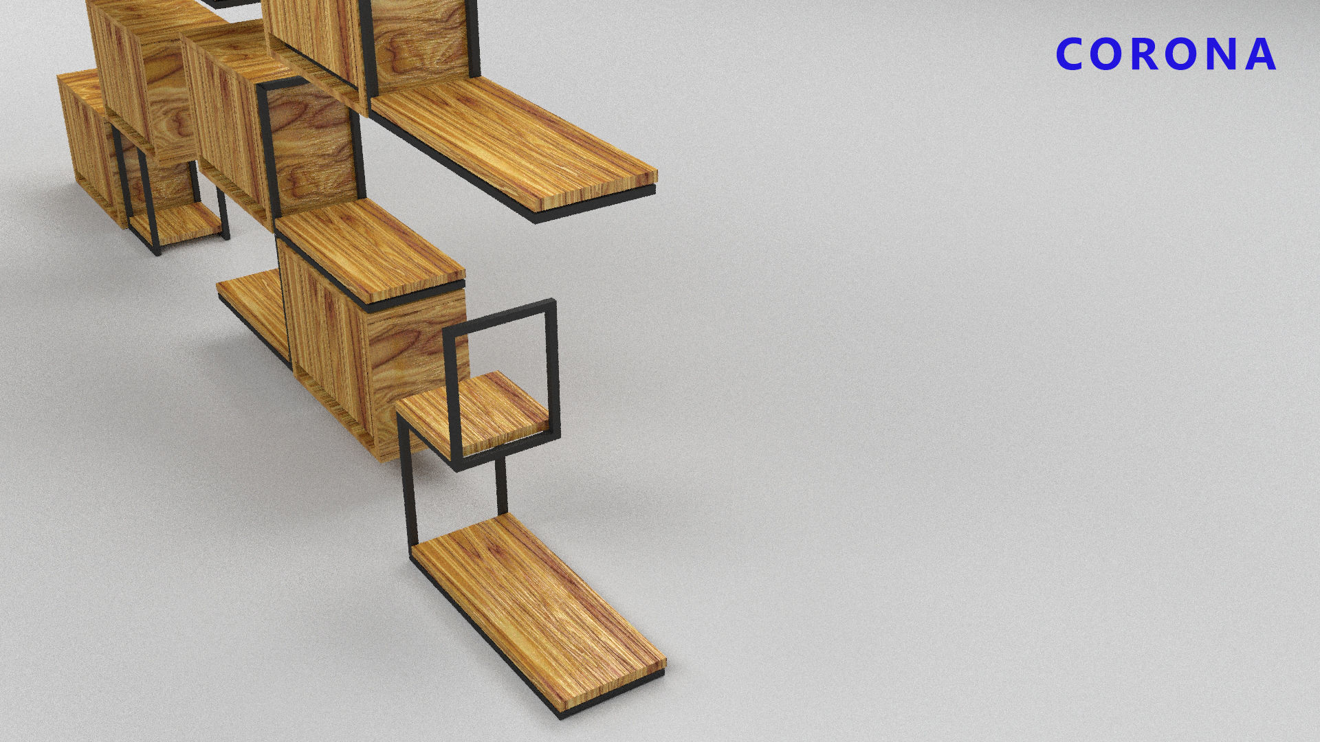 loft set of wall shelf in a cafe bar or office v-ray corona  Low-poly 3D model_11