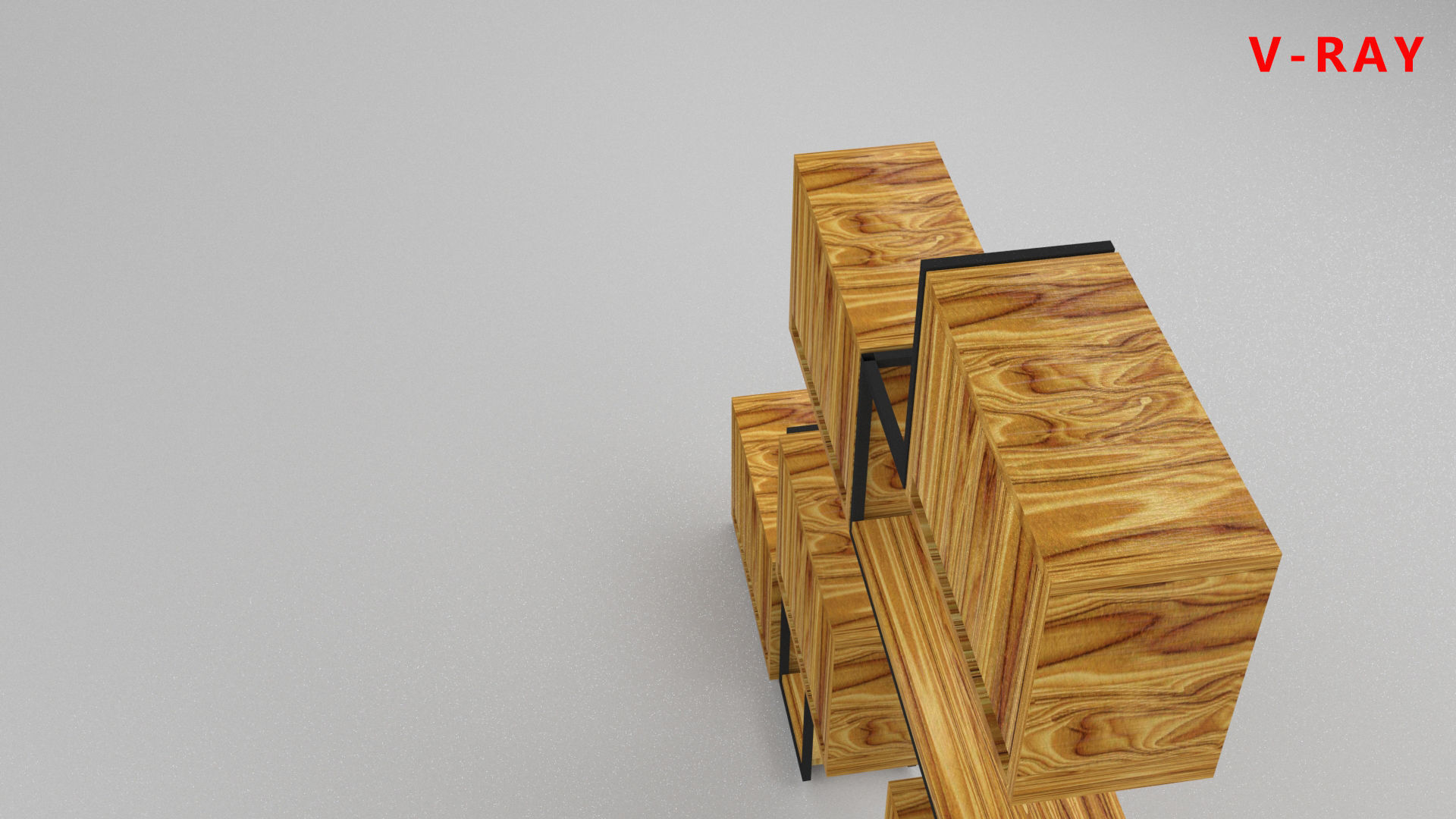 loft set of wall shelf in a cafe bar or office v-ray corona  Low-poly 3D model_24