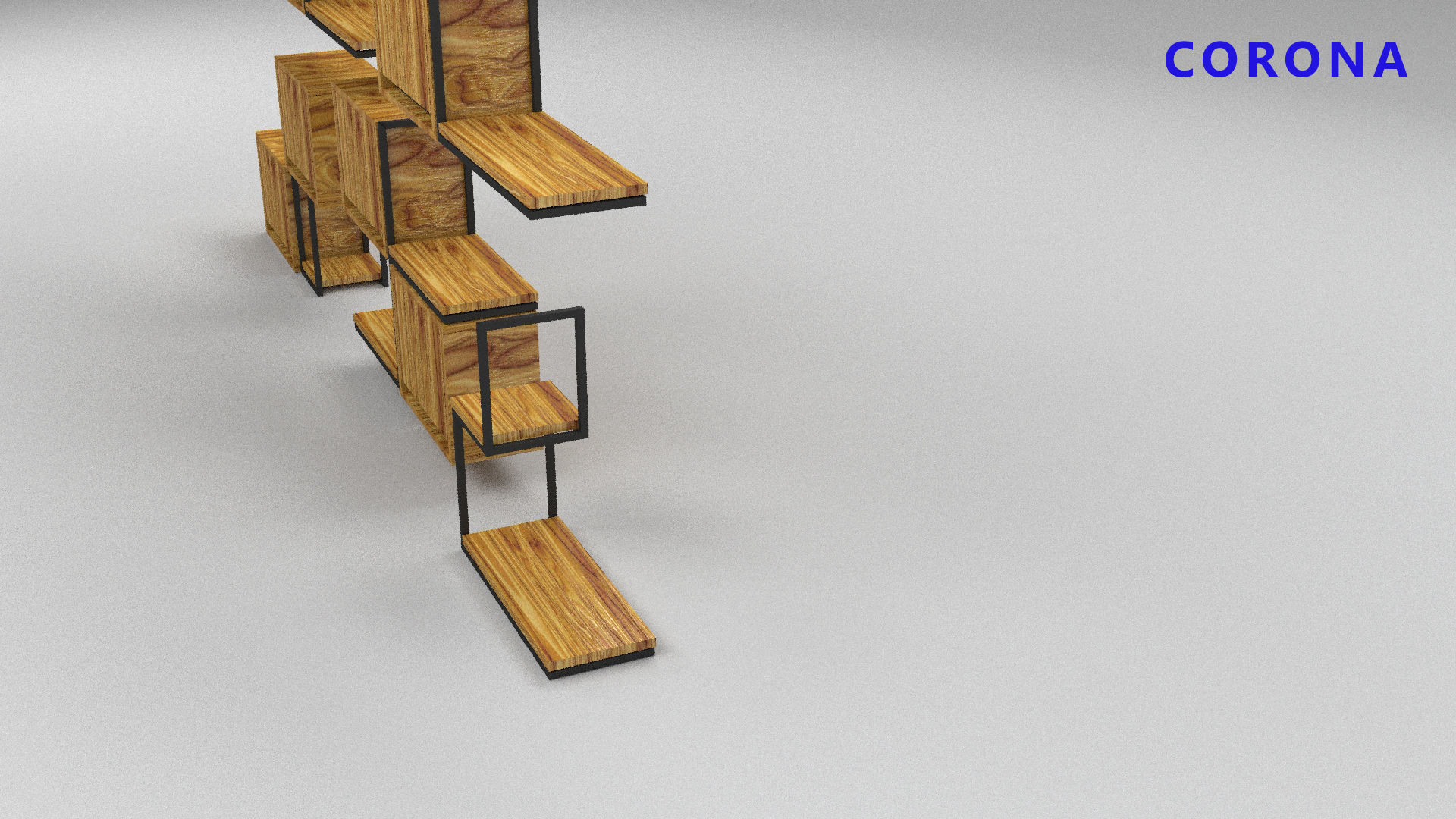 loft set of wall shelf in a cafe bar or office v-ray corona  Low-poly 3D model_13