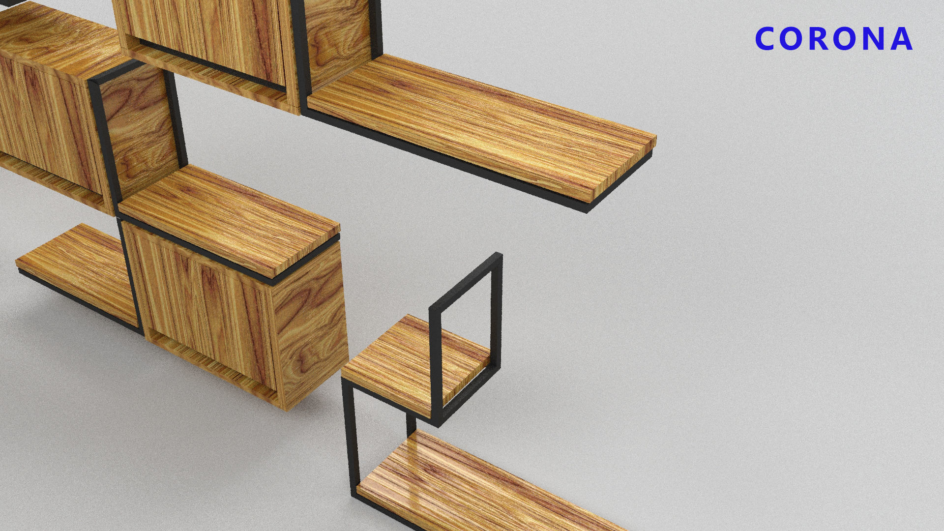 loft set of wall shelf in a cafe bar or office v-ray corona  Low-poly 3D model_9
