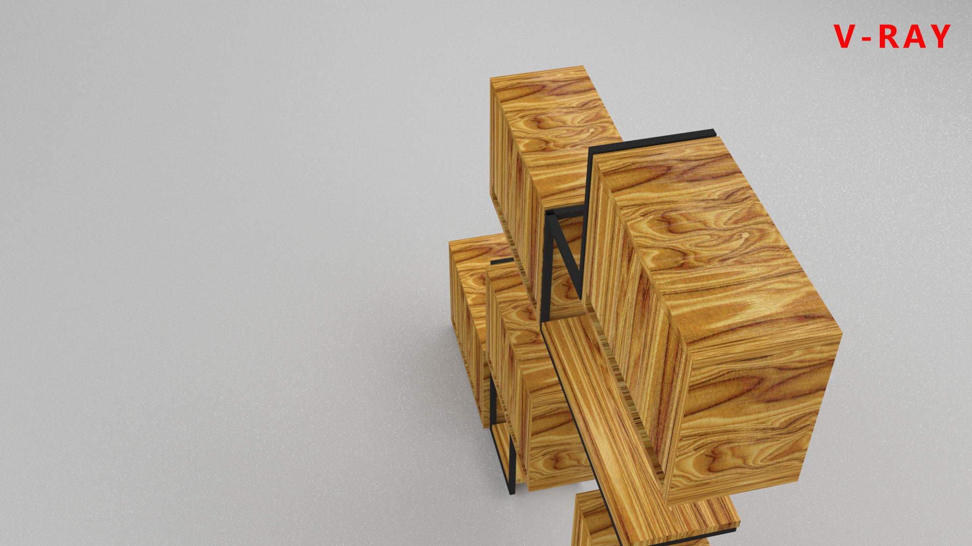 loft set of wall shelf in a cafe bar or office v-ray corona  Low-poly 3D model_23