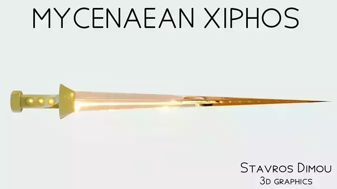 Mycenaean Bronze Sword  Low-poly 3D model
