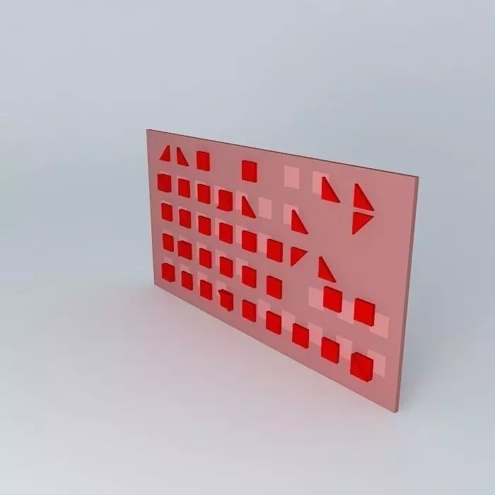 Red metallic frame 3D Free 3D model_0