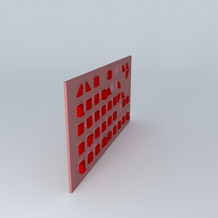 Red metallic frame 3D Free 3D model_1