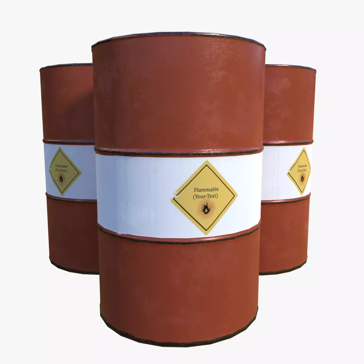 Flammable Liquid Barrel Low-poly 3D model_0