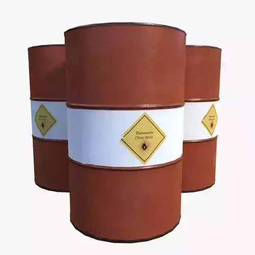Flammable Liquid Barrel Low-poly 3D model