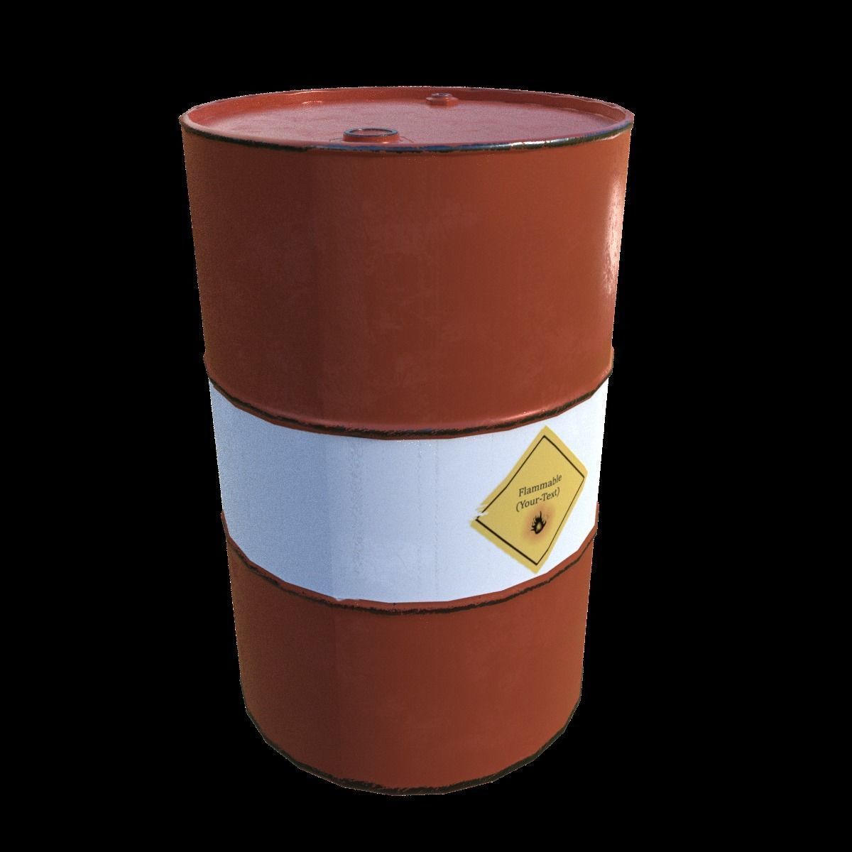 Flammable Liquid Barrel Low-poly 3D model_6