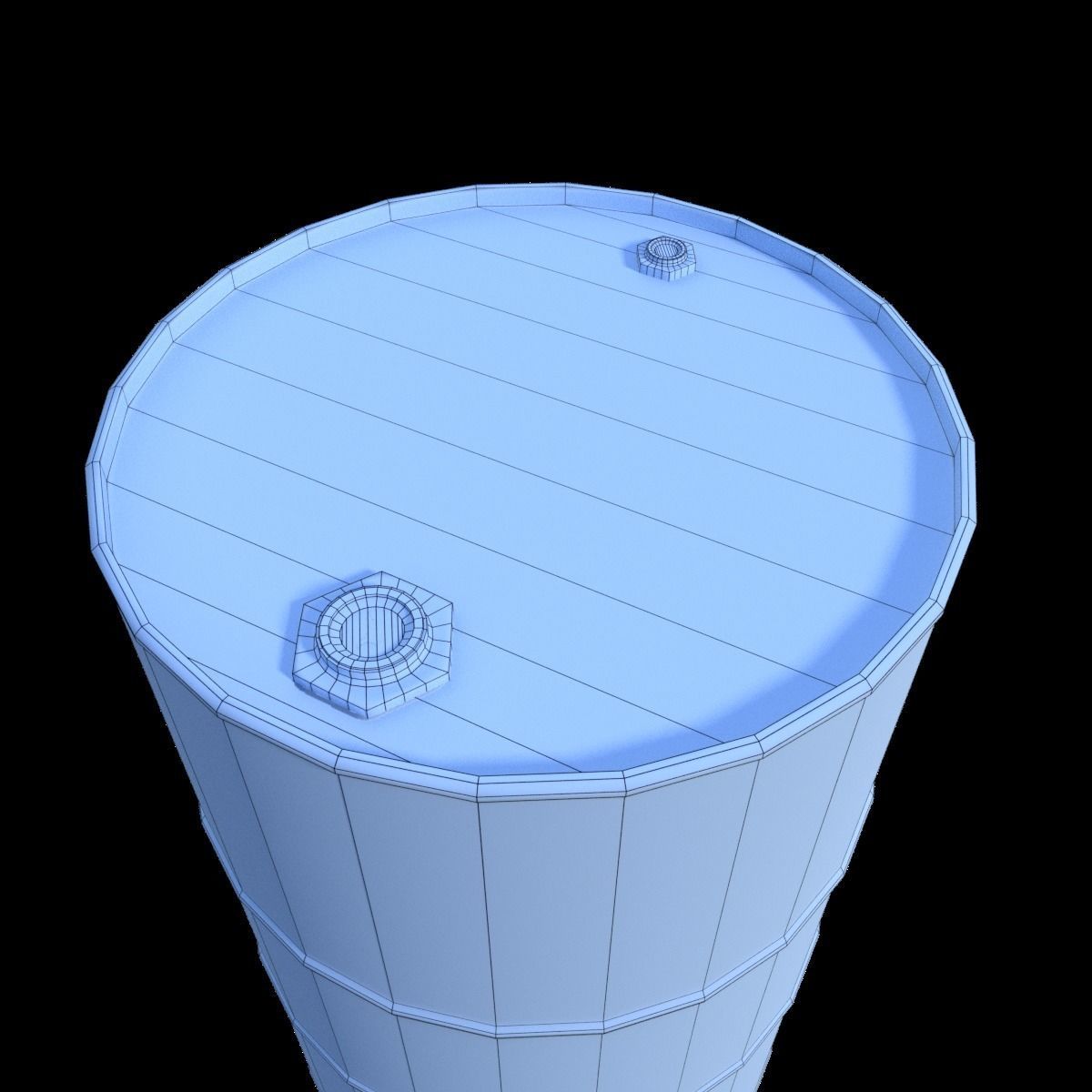 Flammable Liquid Barrel Low-poly 3D model_5