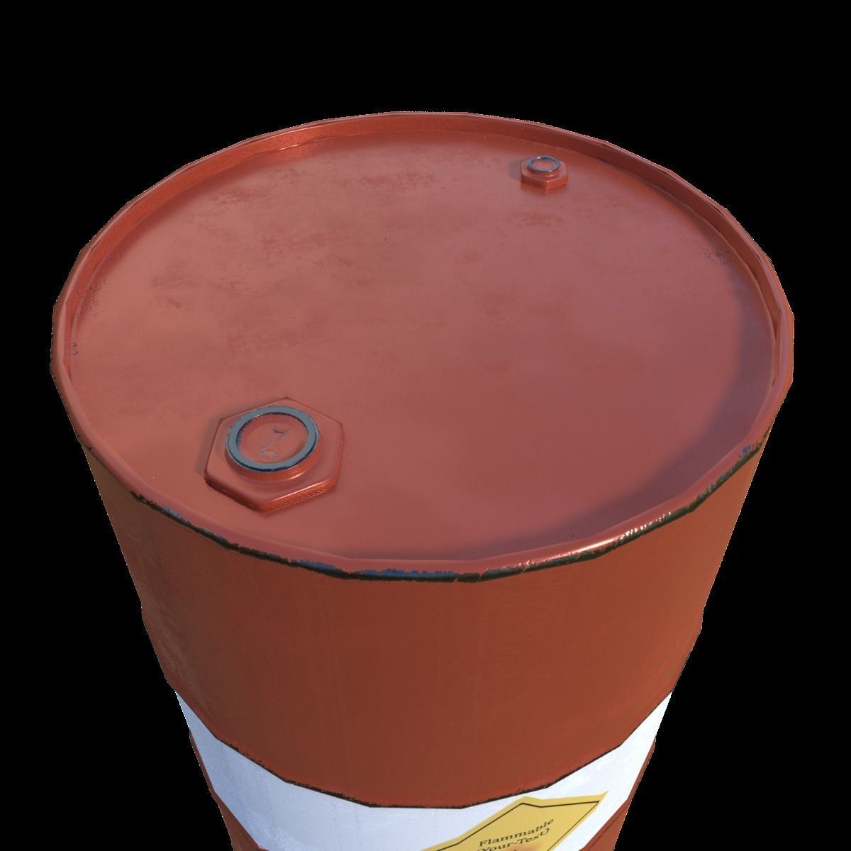 Flammable Liquid Barrel Low-poly 3D model_3