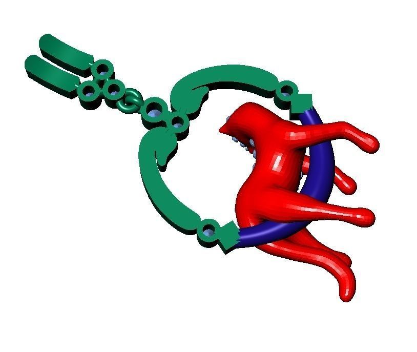 Hanging Panther Earring 3D model_3