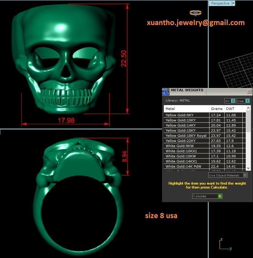skull ring 3D print model_4