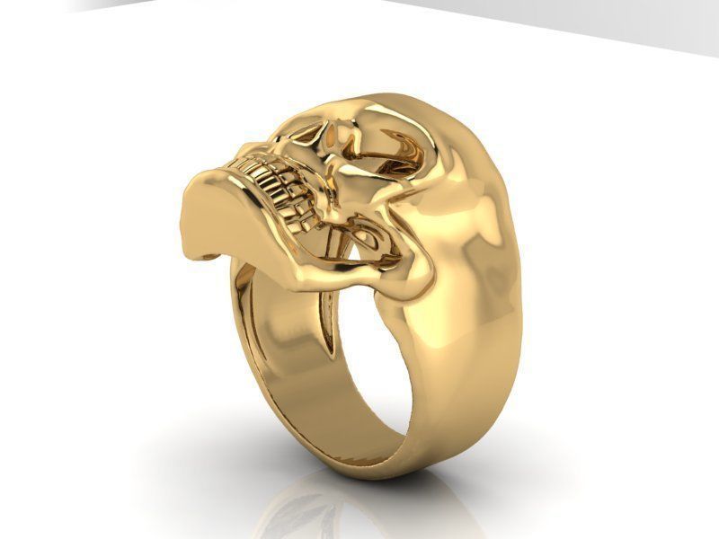skull ring 3D print model_3