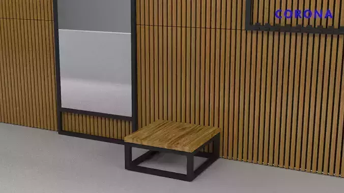set Hallway a cafe bar or office v-ray corona  Low-poly 3D model