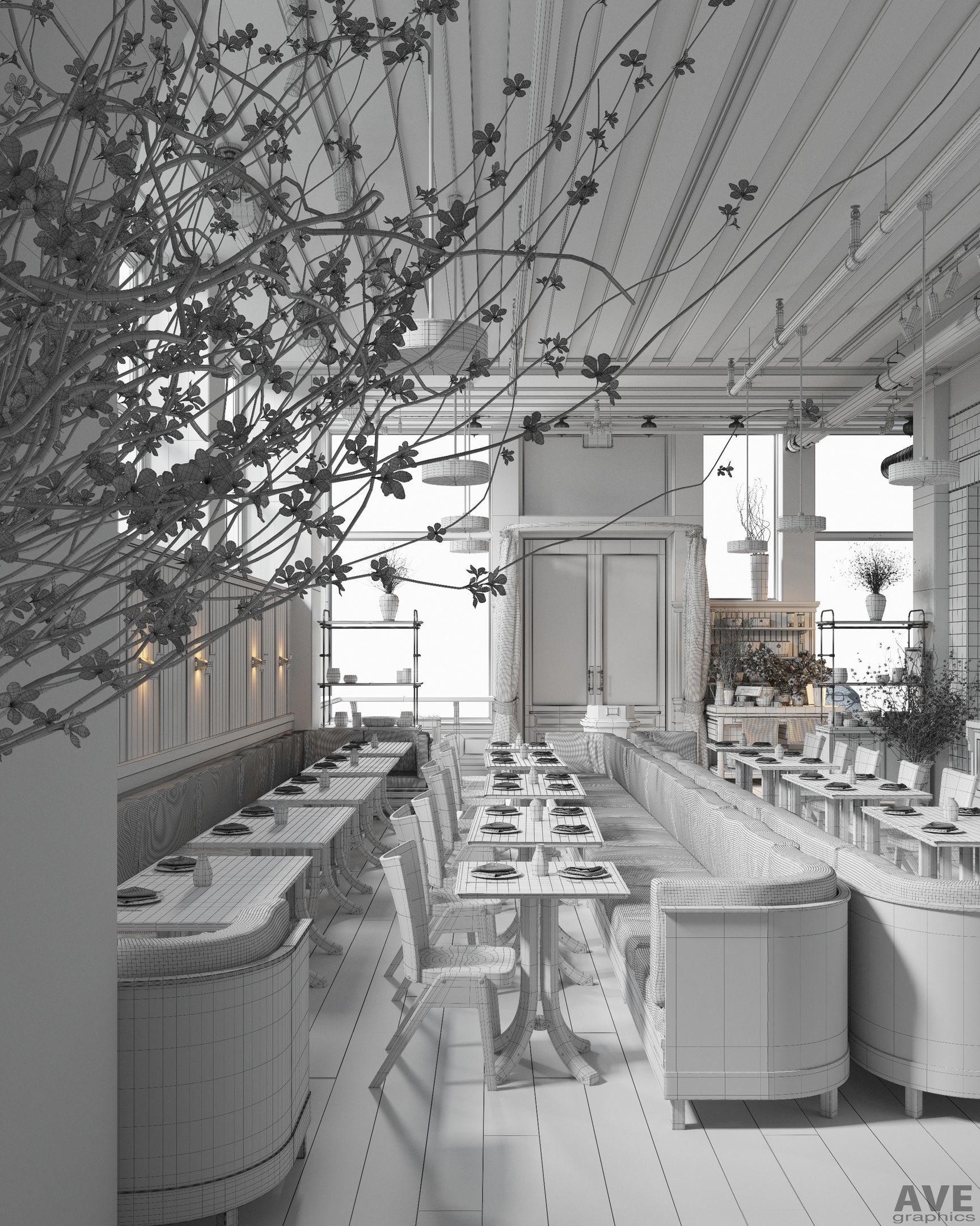 AVE La Mercerie Cafe 3D model_1