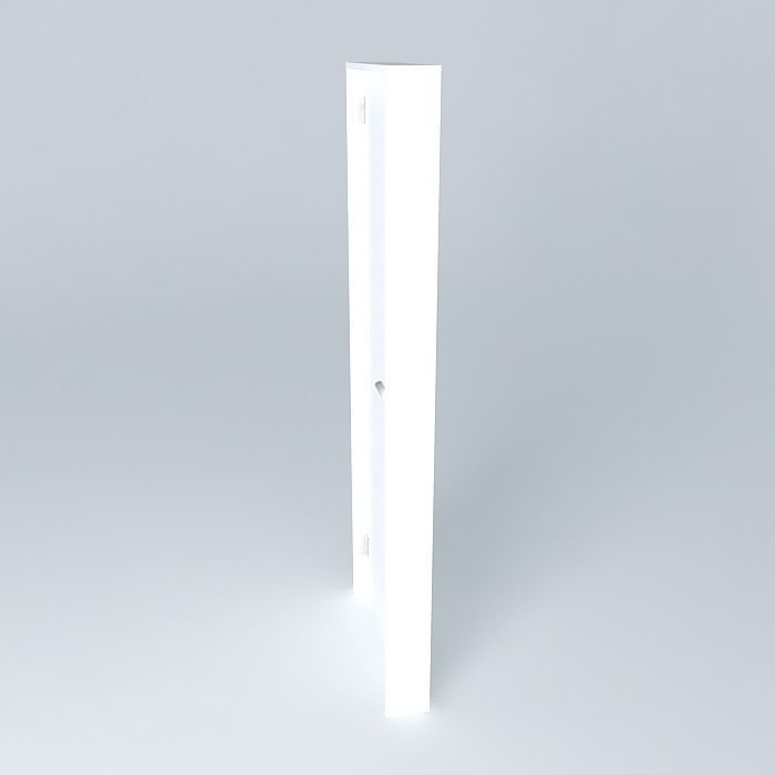 Simple  white door Free 3D model_2