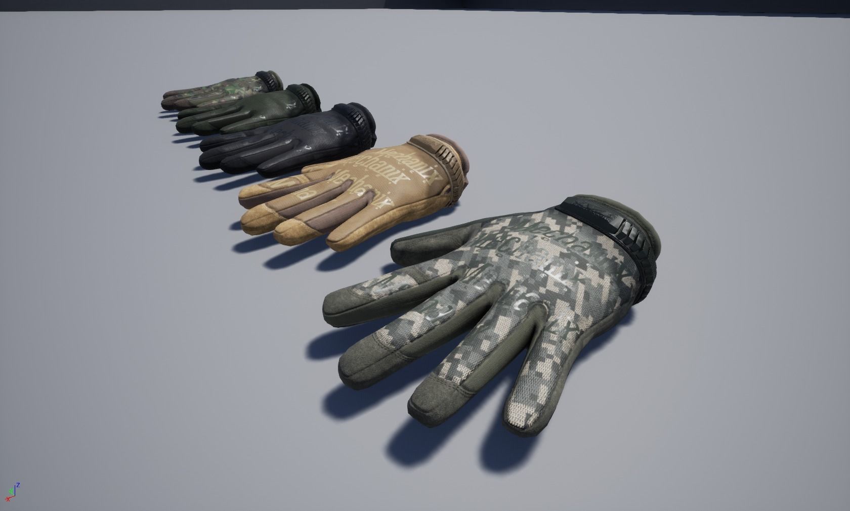 Tactical gloves pack Low-poly 3D model_21