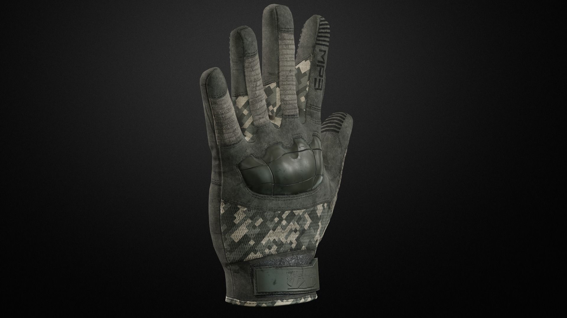 Tactical gloves pack Low-poly 3D model_12