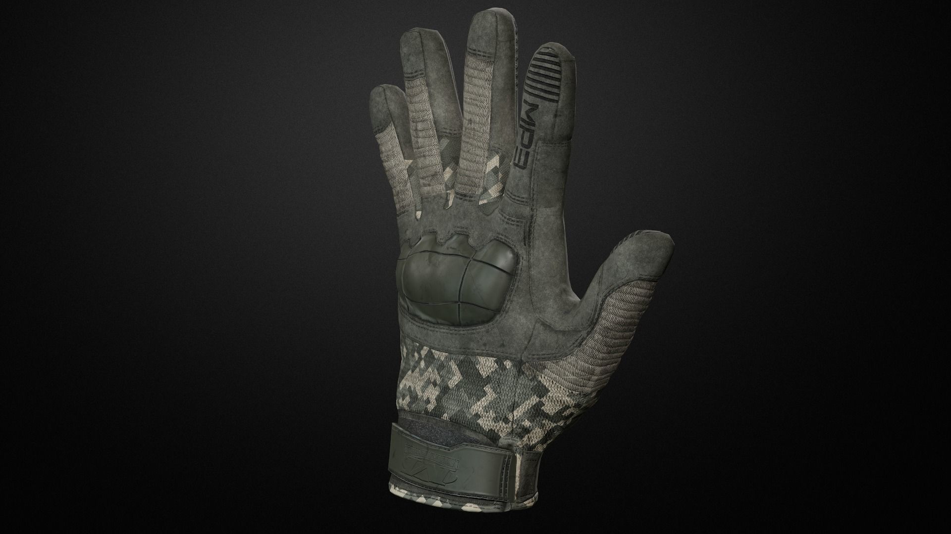 Tactical gloves pack Low-poly 3D model_9