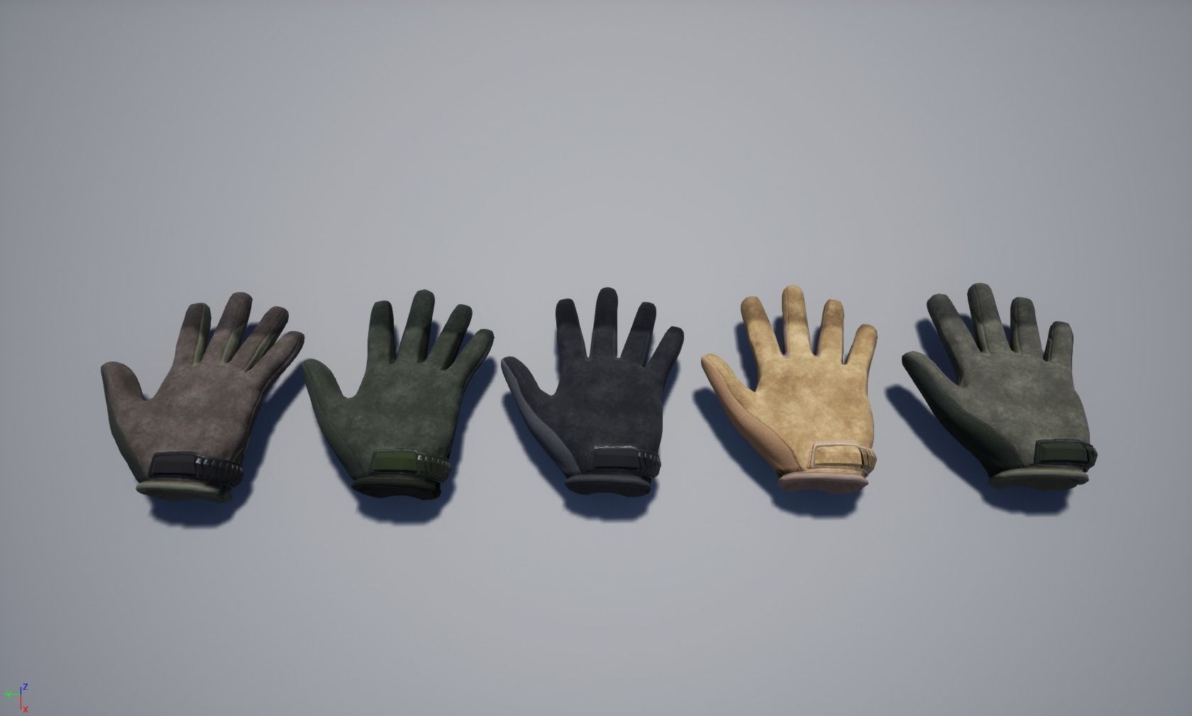 Tactical gloves pack Low-poly 3D model_20