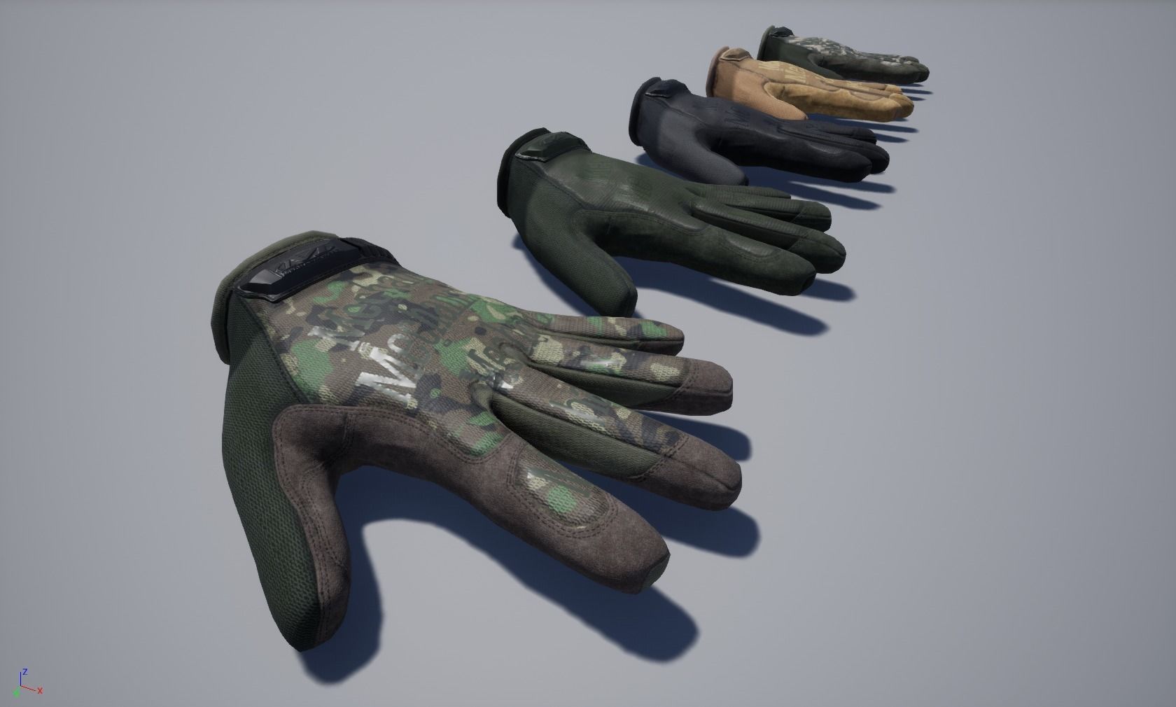 Tactical gloves pack Low-poly 3D model_22