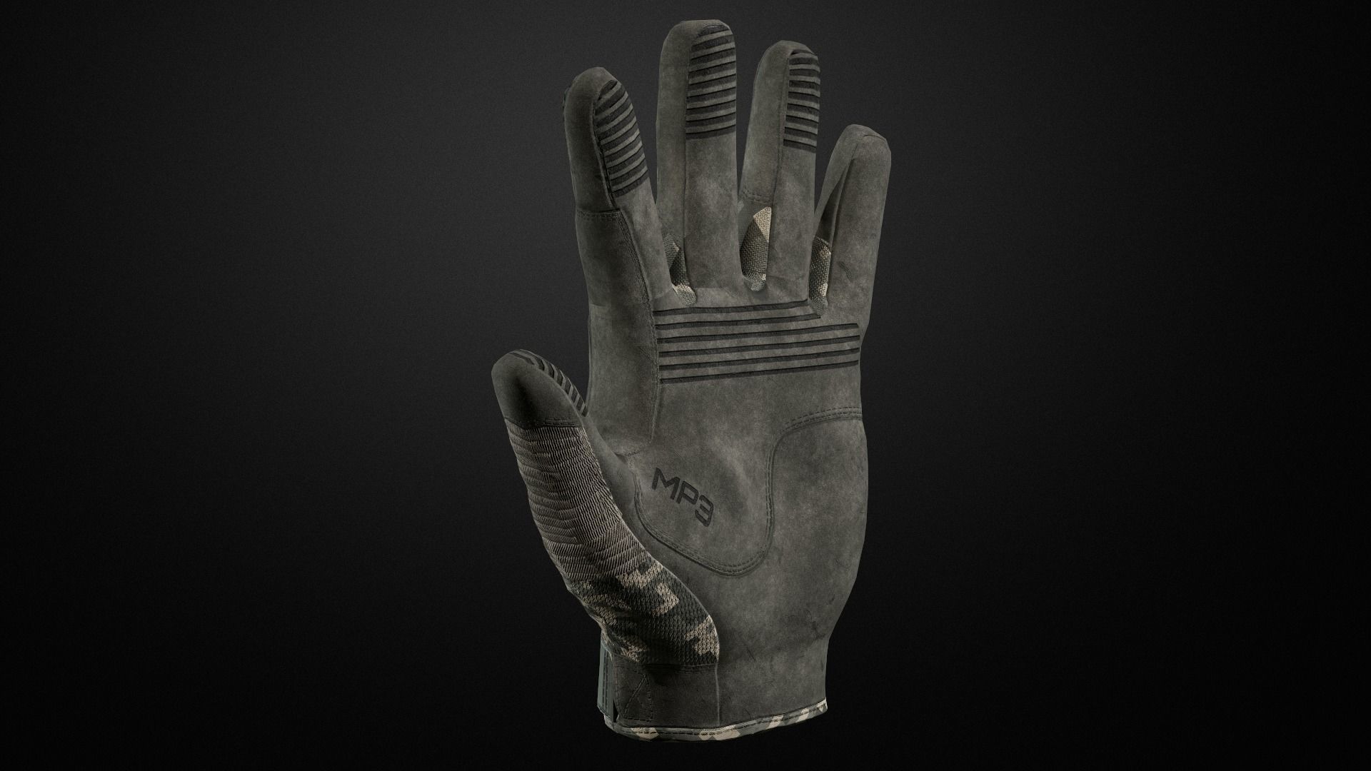 Tactical gloves pack Low-poly 3D model_10