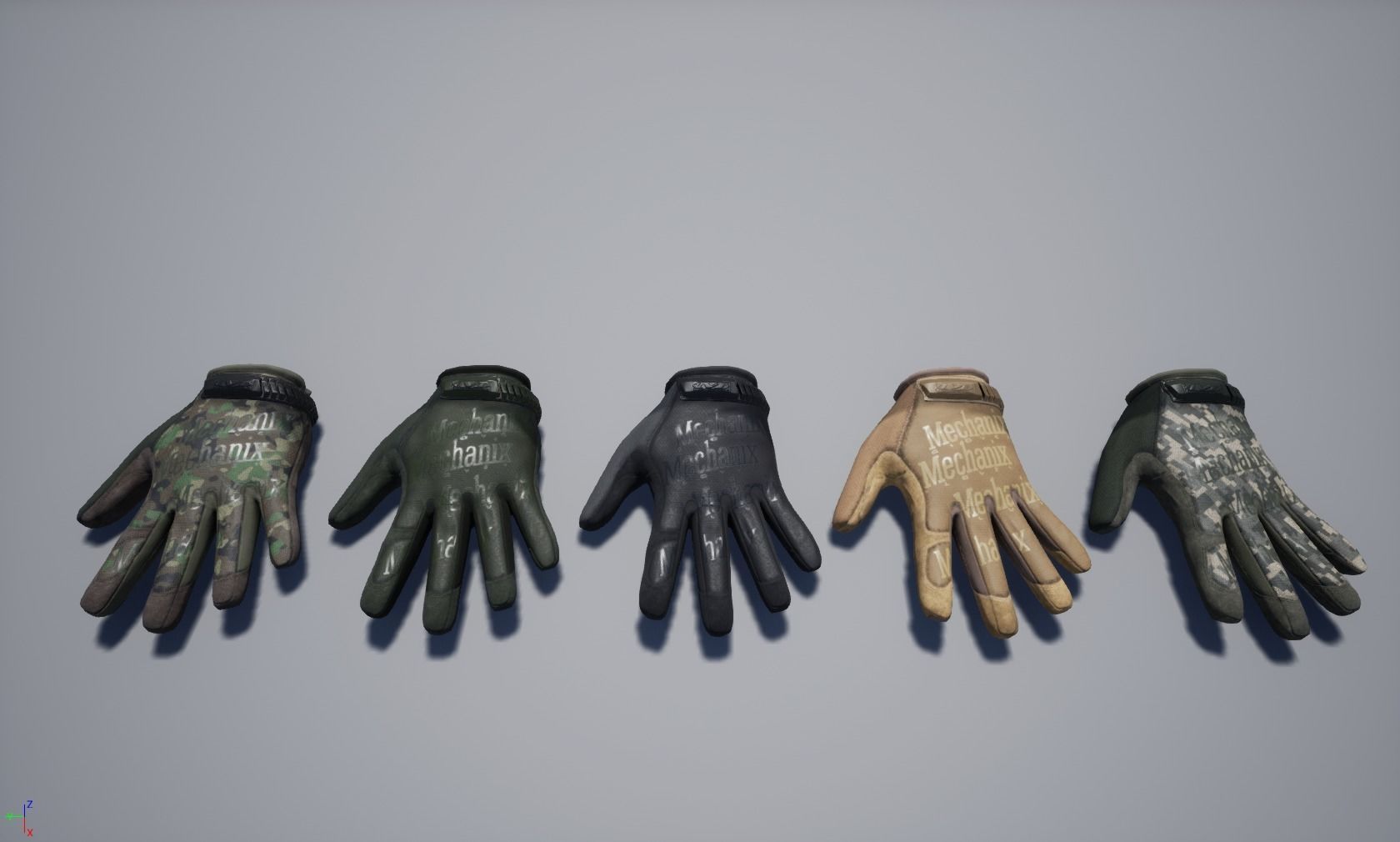 Tactical gloves pack Low-poly 3D model_19
