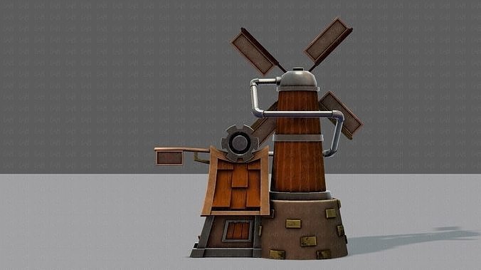 Wind Turbine V01 Low-poly 3D model 6