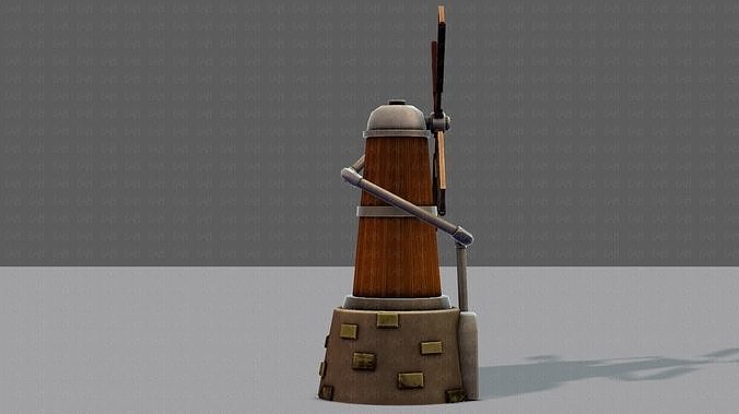 Wind Turbine V01 Low-poly 3D model 4