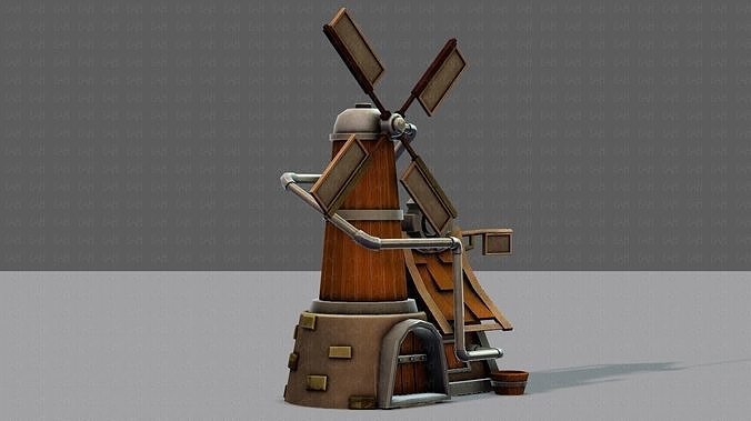 Wind Turbine V01 Low-poly 3D model 3