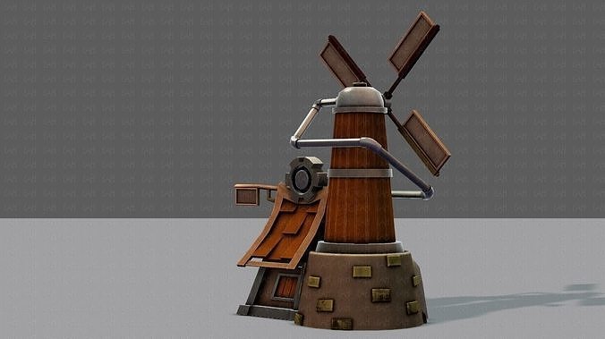 Wind Turbine V01 Low-poly 3D model 5
