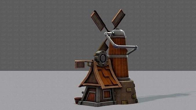 Wind Turbine V01 Low-poly 3D model 7