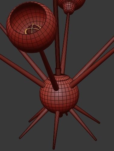 Mace chandelier 3D model_4