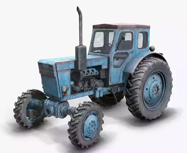 Tractor T-40 low poly Low-poly 3D model